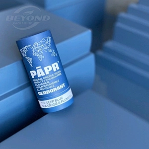 Biodegradable kraft paper push up balm tubes, deodorant antiperspirant packing with sunscreen stick container