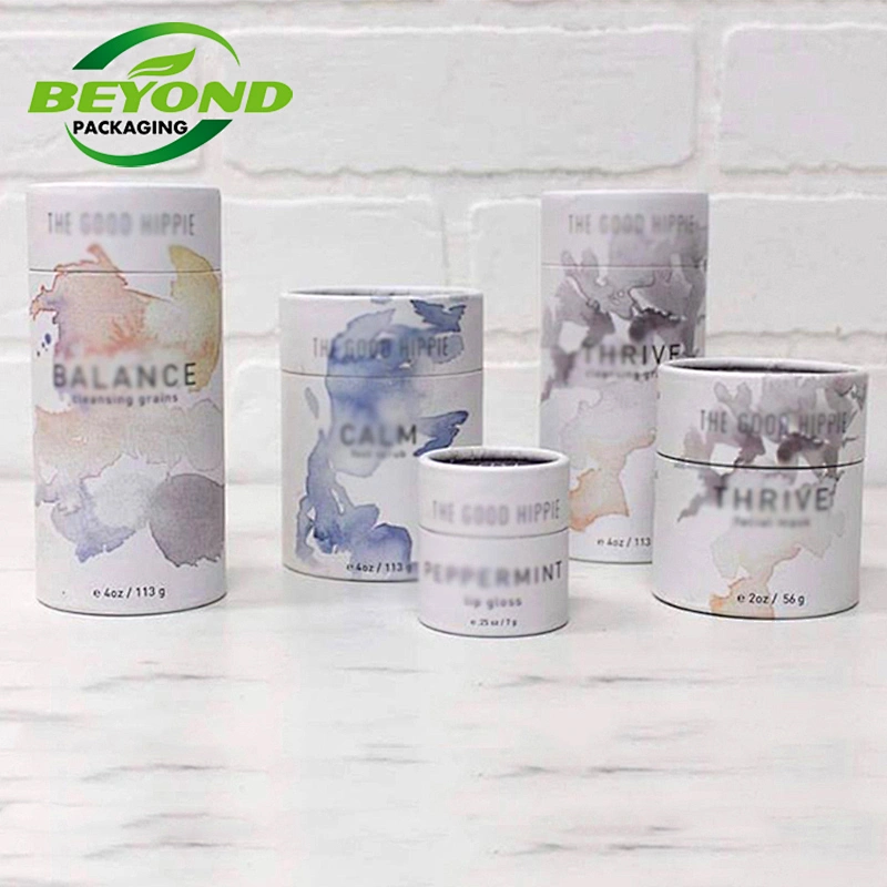 Custom Size Beautiful Design Round Cylinder Gift Box Packaging Paper Box Skin Card Packaging Paper Tube