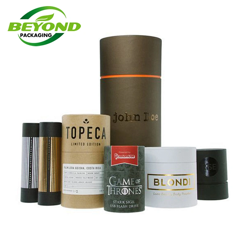 Wholesale Luxury Custom Size Eco Friendly Paper Tube Box Packaging With Printed Logo For Cosmetic Skin Care  Bottle Packaging