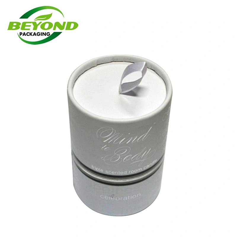100% Recycled Material Custom Logo Luxury Cylinder Round Gift Hat Box Candle Paper Tube Packaging