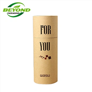 Eco Friendly Custom Design Brown Kraft Paper Tube For Scarf Clothes Sock Packaging For Gifts