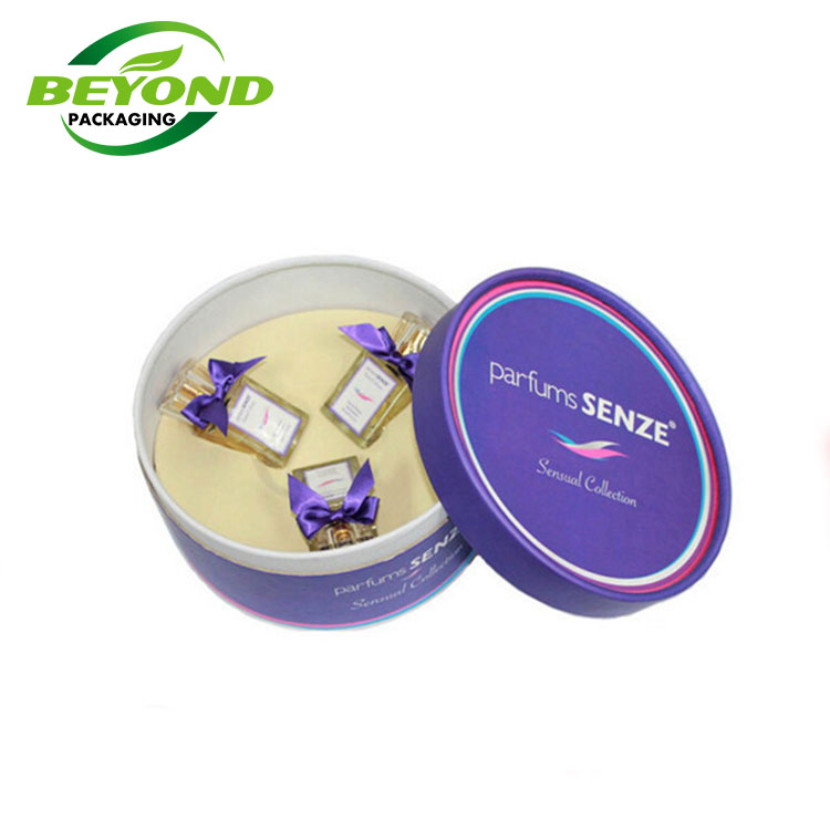 Custom Paper Size Cosmetic Bottle Packaging Round Craft Cylinder Shape Small Essential Oil Cosmetic Set Package Paper Box