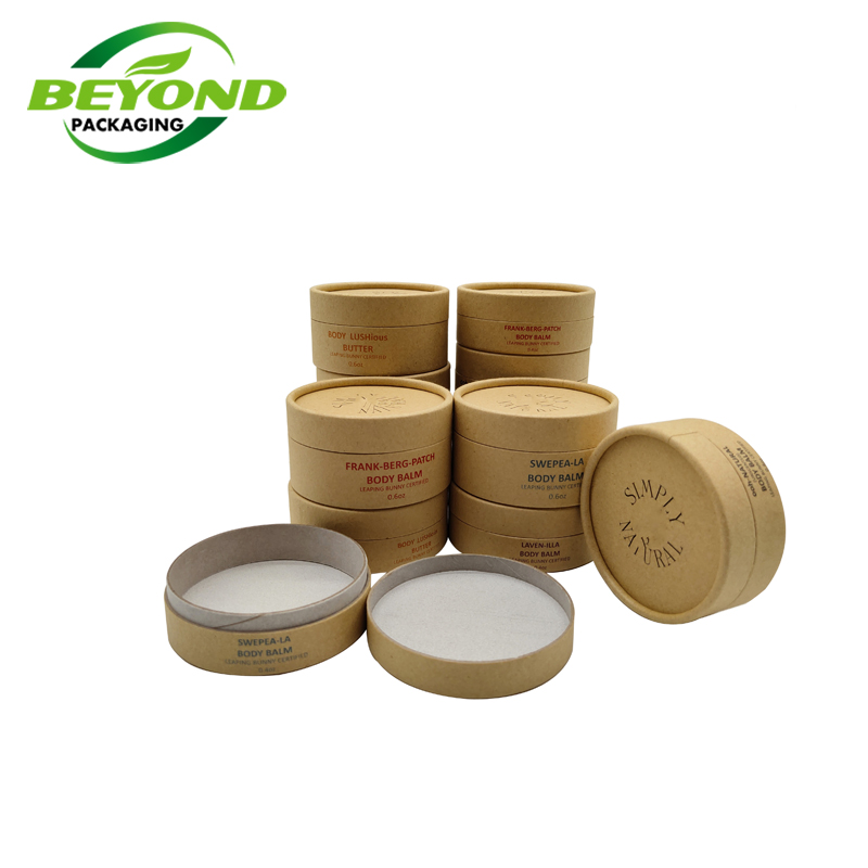 Custom Eco-Friendly Round Kraft Cardboard Recycled Color Printing Craft Paper Tube Lipbalm, Body Balm Stick Packaging Kraft Jar