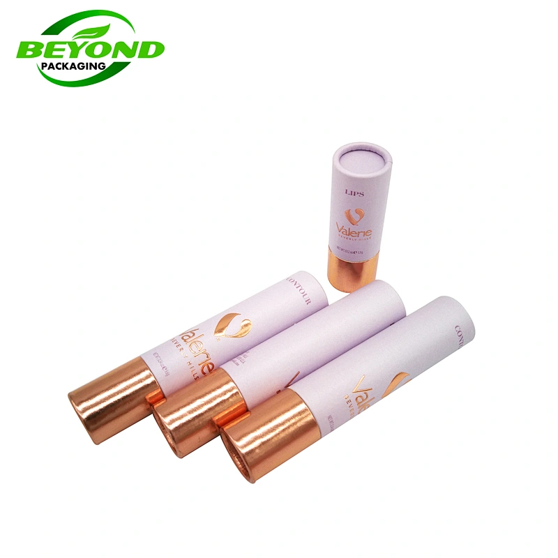 Eco Friendly Luxury High Quality Cardboard Paper Tube Pearl Paper With Private Label For Frost Lip Gloss Tube Packaging