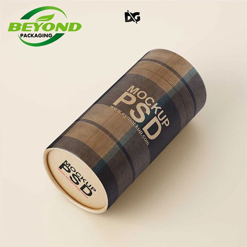 Wholesale Recycled Hot Sale CMYK Printing Paper Cylinder PackageTube For Tea Coffee With Paper Lid