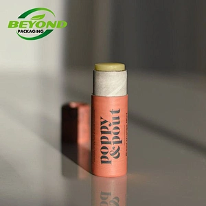 Round kraft cardboard paper tube packaging wholesale for push up lip balm container biodegradable cardboard paper tube