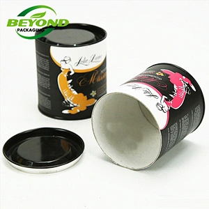 Custom Printing Cylinder Biodegradable Luxury Metal Lid Cardboard Canister Can Gift Paper Tube For Coffee Bean Powder