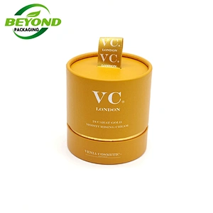 Luxury Biodegradable Cardboard Cosmetic Round Paper Tube With Ribbon Cosmetic Face Cream Packaging Tube