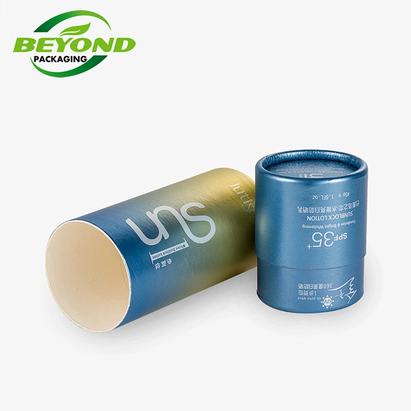 Eco Friendly Custom Printed Unique High Quality Cardboard Cylinder Custom Paper Core Tube For Sunscreen Container Packaging