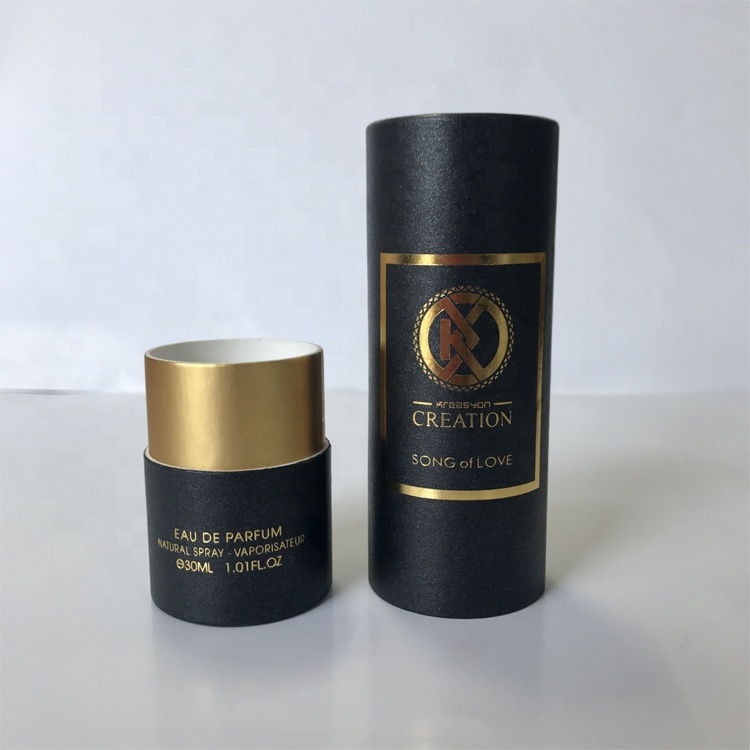 Customized Printing Perfume Bottle Cylinder Paper Tube Cardboard Packaging Boxes With EVA Insert