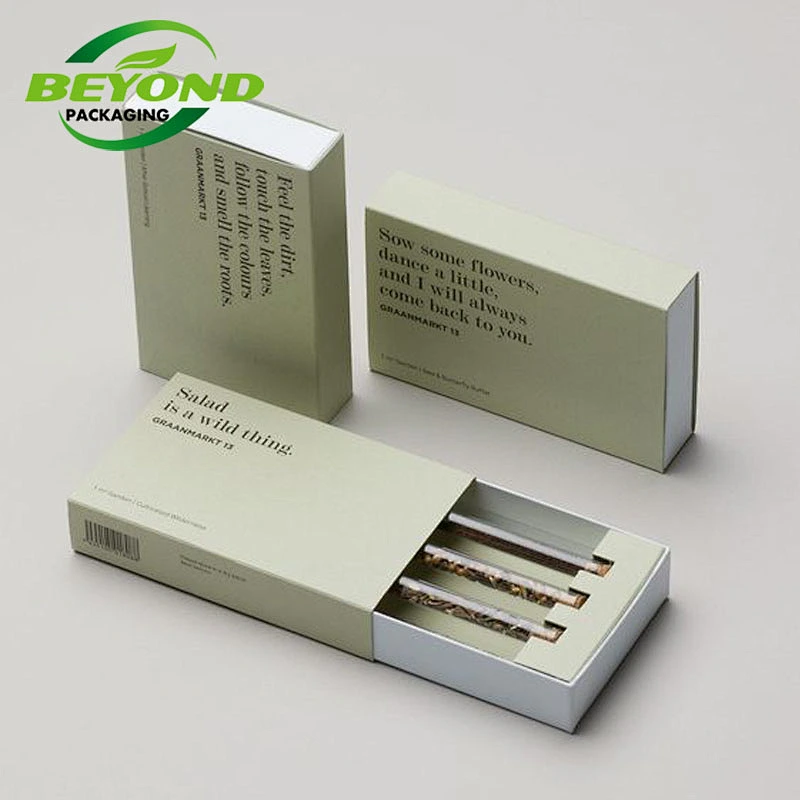 CMYK Printed Rigid Cardboard Package Custom Slide Out Drawer Box For Cosmetic Bottle Packaging Box