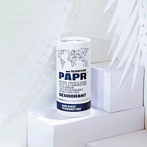 Biodegradable kraft paper push up balm tubes, deodorant antiperspirant packing with sunscreen stick container