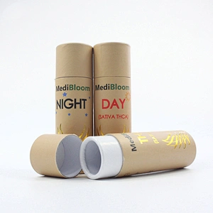 Wholesale Biodegradable Customized Lip Balm Stick Containers Tubes Brown Kraft Paper Push Up Tube