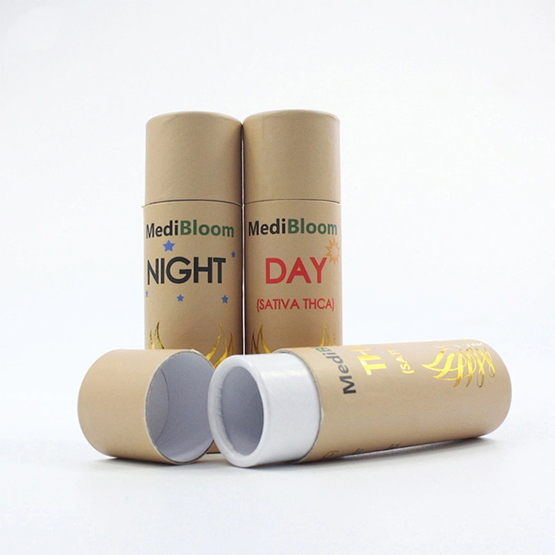 Wholesale Biodegradable Customized Lip Balm Stick Containers Tubes Brown Kraft Paper Push Up Tube