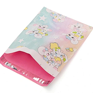 Custom Logo Printed Express Recycled Pink Courier Bags Clothes Shipping Package Envelope Plastic Mailer Mailing Large Bags
