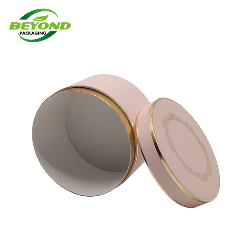 Biodegradable recycled customized kraft cardboard paper tube cylinder cosmetics packaging boxes with gold foil