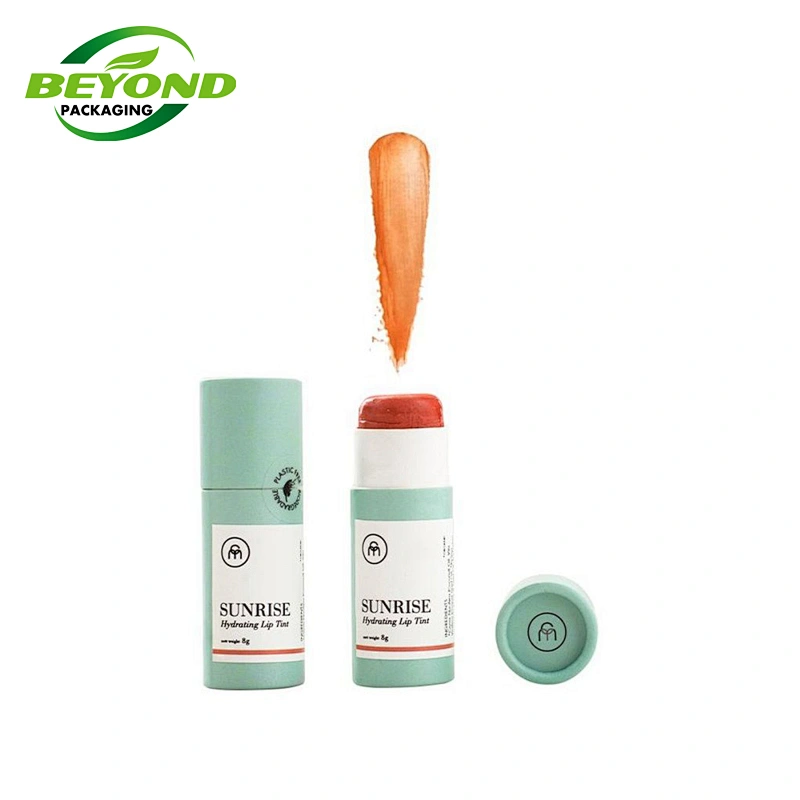 Biodegradable Recycled  Cylinder Round Shape  Paper Push Up Paper Tube for Bamboo Lip Balm Packaging