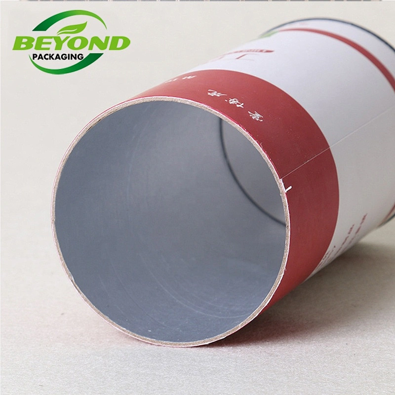 Sustainable Packaging Cylinder Tubes Box with Metal Lids Recycled Cardboard Boxes With Food Composite Paper Can
