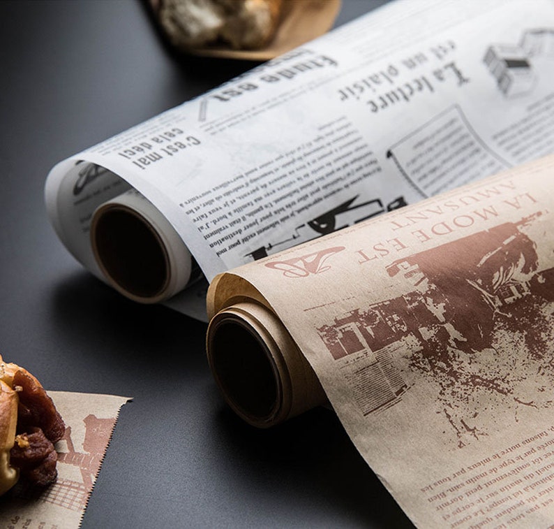 Custom design cute food grade 17g non-stick roll edible paper baking bread baking paper sheets wrapping paper