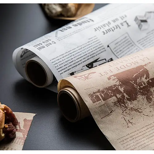 Custom design cute food grade 17g non-stick roll edible paper baking bread baking paper sheets wrapping paper