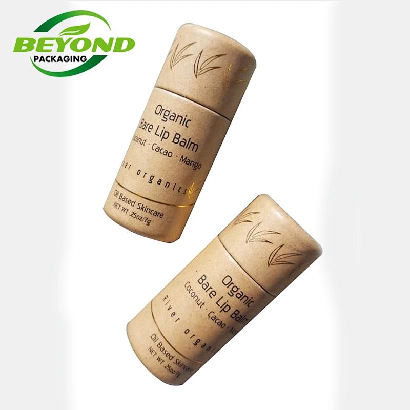Wholesale Biodegradable Custom Printed Push Up Deodorant Lip Balm Containers Paper Tubes With Logo