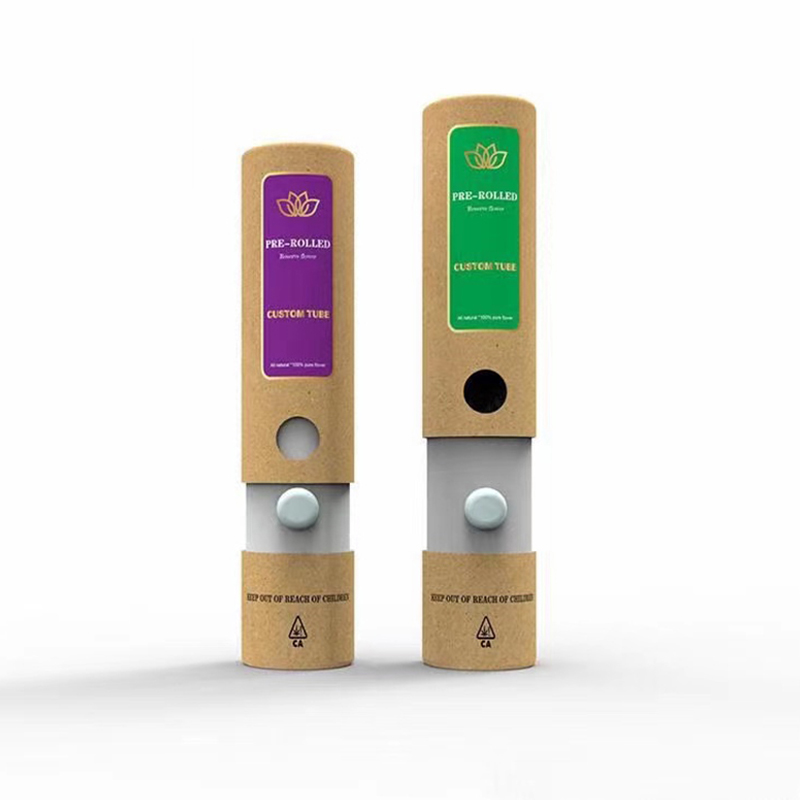 Custom pre rolled tube box pre roll single joint paper tube packaging for child resistant essential oil bottle