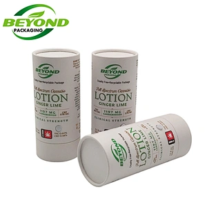 Custom printed cardboard paper tube round box preroll joint packaging for glass ceramic cartridge Child Resistant vape Pen tube