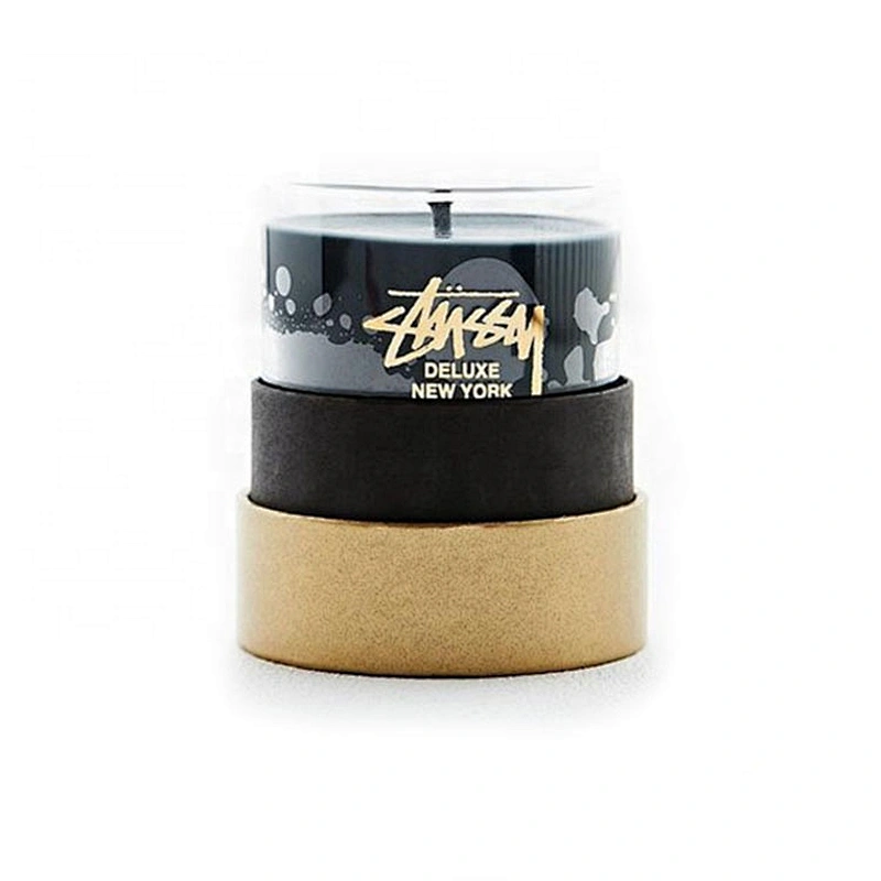 hot sale Recyclable black and white kraft biodegradable cardboard round pipe paper circle tube candle package with custom logo
