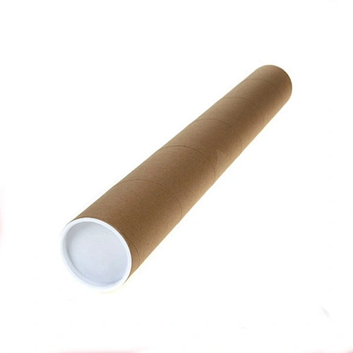 Eco friendly mailing paper brown cardboard carton tube for poster with plastic lids