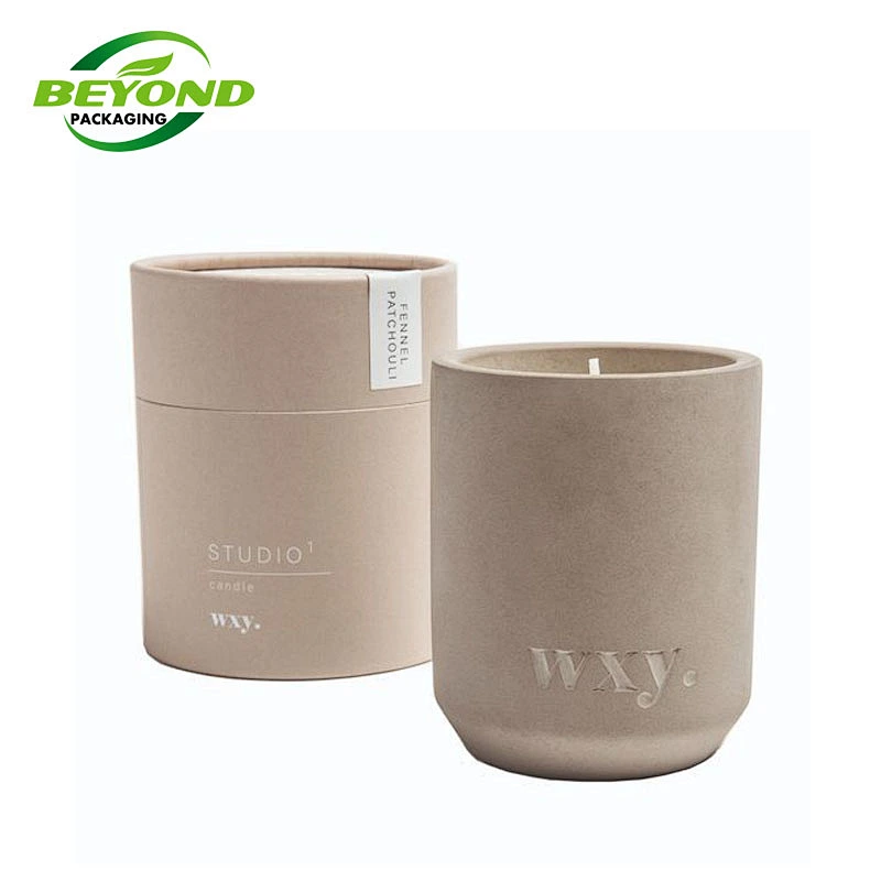 Wholesale Custom Design Cylinder Round Paper Candle Jar Holder Container Circle Tube Candle Box Packaging With Lid