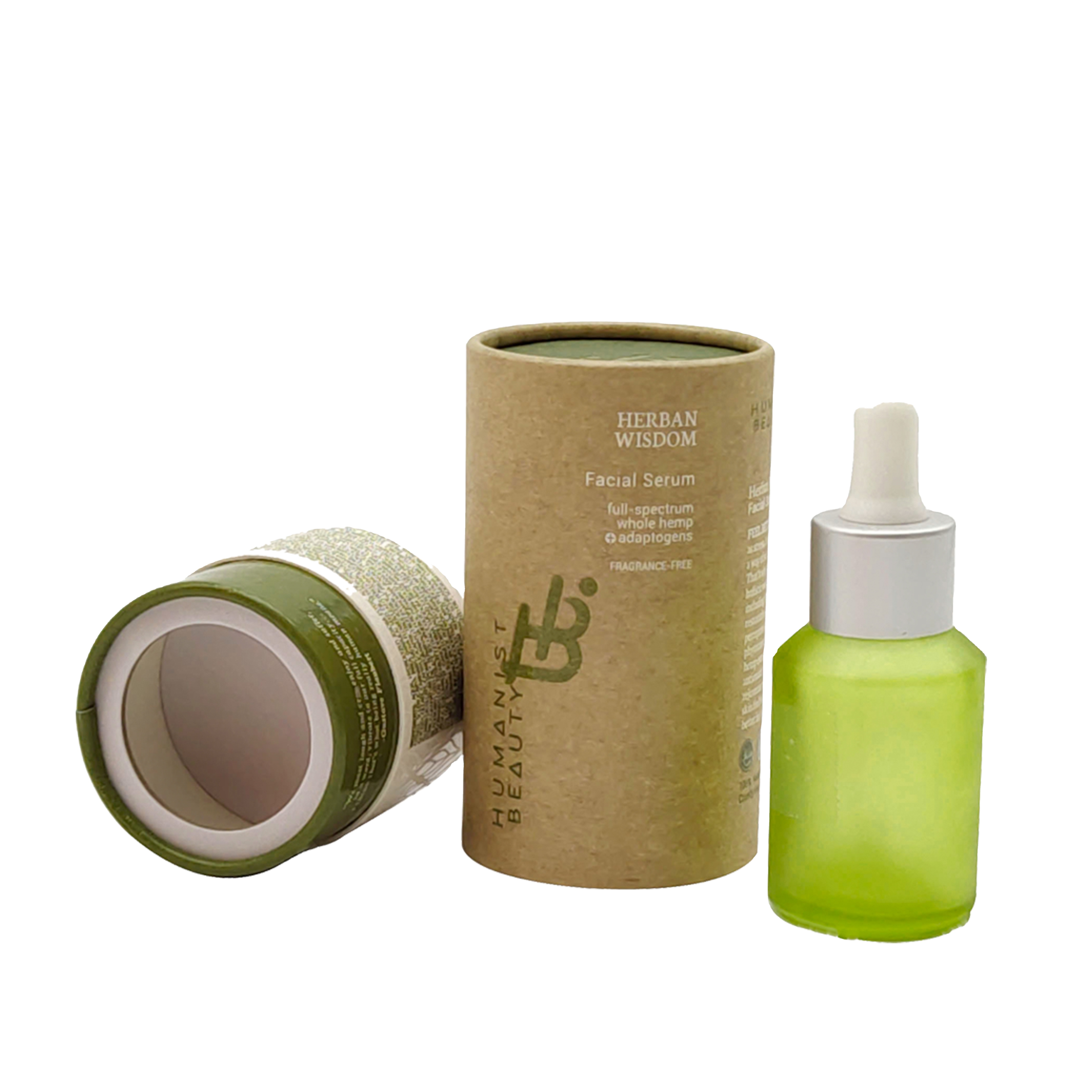 cheap recycled custom logo paper cosmetic 60ml spot UV round tube essential oil cardboard tube pink and rose gold