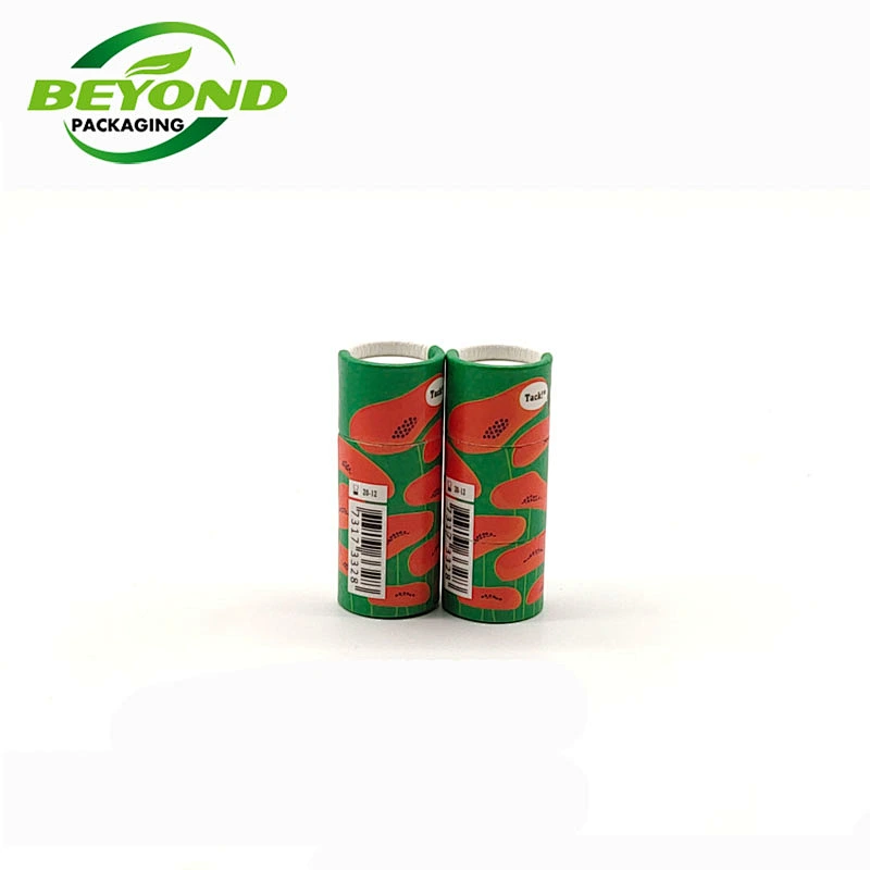 Customized White Craft Paper Custom Printing Biodegradable Push Up Paper Tube Container For 5ml Lip Balm