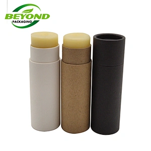 Food grade eco friendly push up paper tube packaging for lip stick, lip balm with wax paper inside