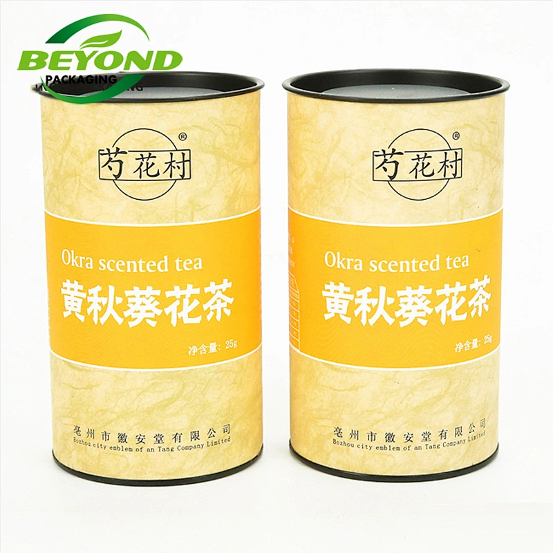 High Quality Accept Customize Tea Paper Tube Packaging Tin Body Paper Cardboard Tube Boxes Cylinder