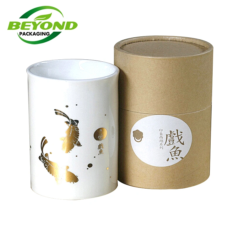 Biodegradable Recycled Large Diameter Cardboard Empty Water Bottle Kraft Paper Tube Cylinder Packaging Round Box