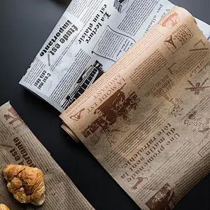 Custom design cute food grade 17g non-stick roll edible paper baking bread baking paper sheets wrapping paper