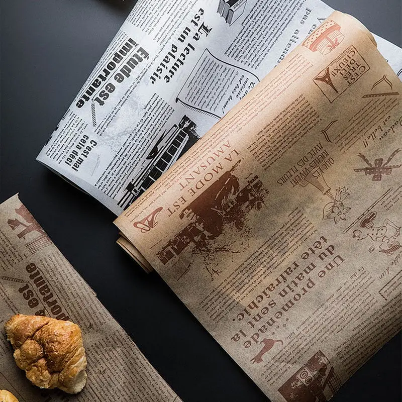 Custom design cute food grade 17g non-stick roll edible paper baking bread baking paper sheets wrapping paper