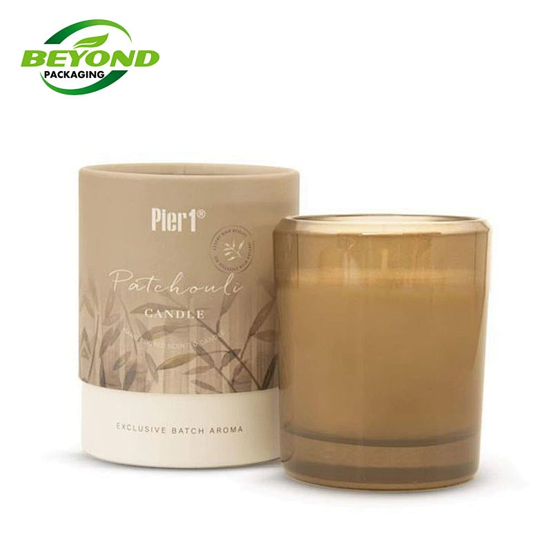 Custom Printing Eco Friendly Cardboard Paper Tube Gift Box Cylinder Scented Candle Holder Box Packaging