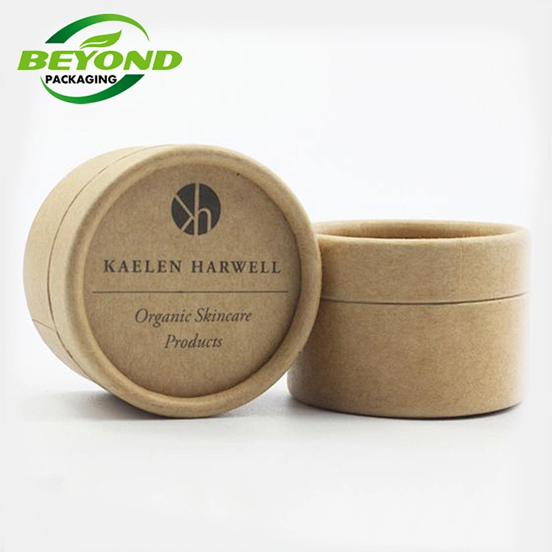 Eco Jar Custom size Kraft Cardboard 100% Wax Lined Biodegradable paper Cosmetic lip balm paper jar
