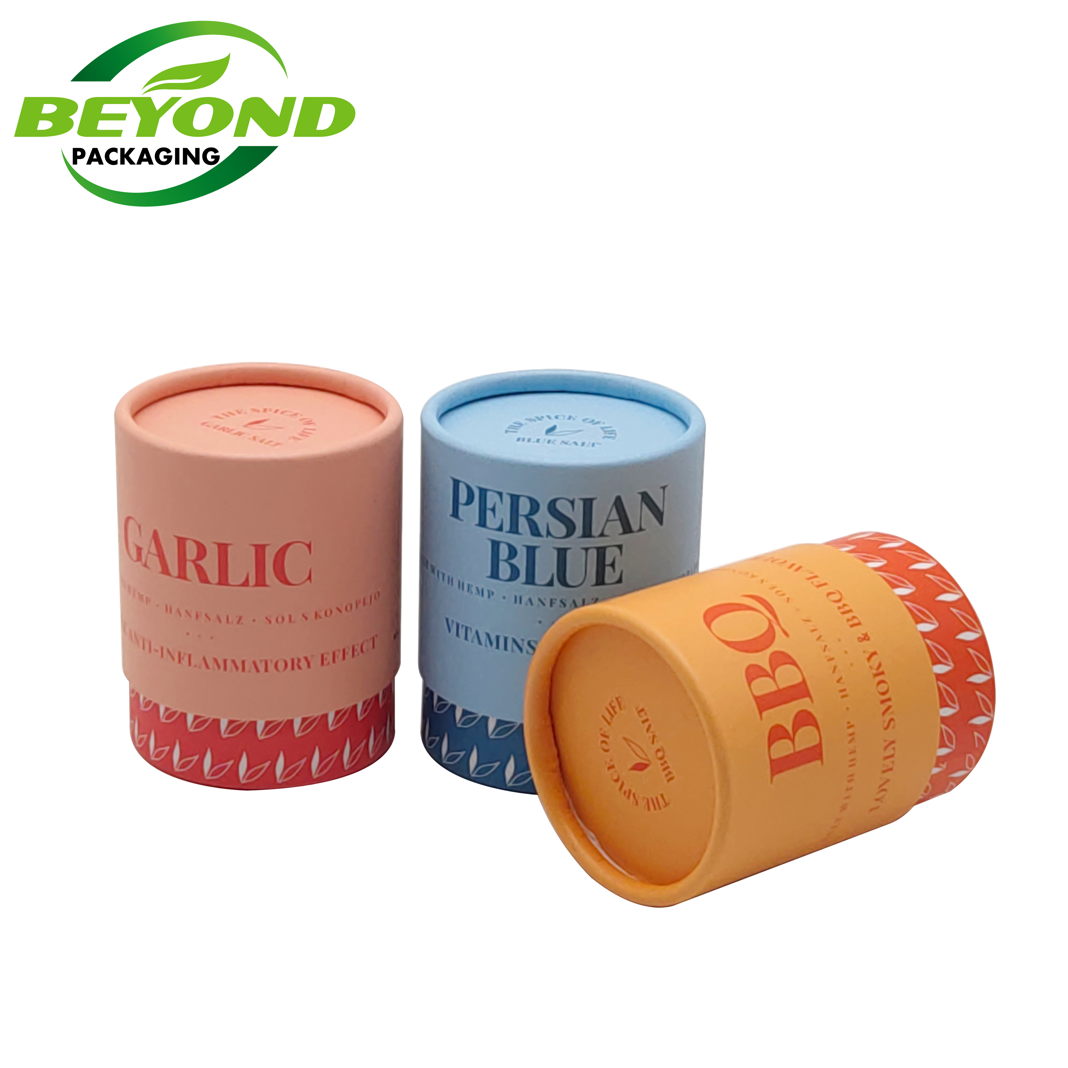 Custom rigid thick cardboard cylinder 3oz spice paper jar food grade paper sleeve paper tube packaging with logo printed