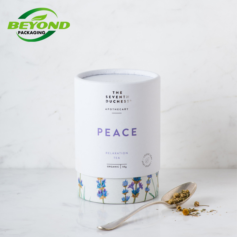 Personalized Luxury Coffee Tea Packaging Box Sleeve Round tube Tea Bag Gift Packing Cardboard Paper Tea Box