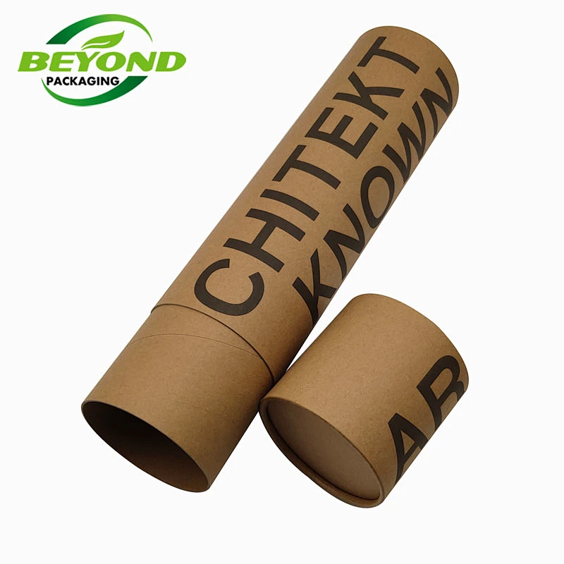 Biodegradable Rigid Kraft Cardboard Extra Large Round box Poster Packaging Tube Cylinder Box For Clothes Poster Packaging