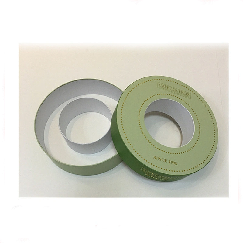 Food Grade Custom Size Cardboard Round Shape Art Paper Gift Macaron Packaging Box For 20pcs Macaron PET Inside