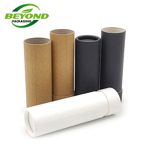Empty Biodegradable Cardboard Deodorant Paper Tube Packaging Vagan Kraft Natural Push Up Paper Tube White Black Brown Colors