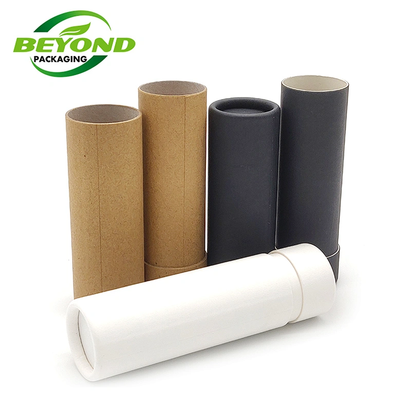 Empty Biodegradable Cardboard Deodorant Paper Tube Packaging Vagan Kraft Natural Push Up Paper Tube White Black Brown Colors