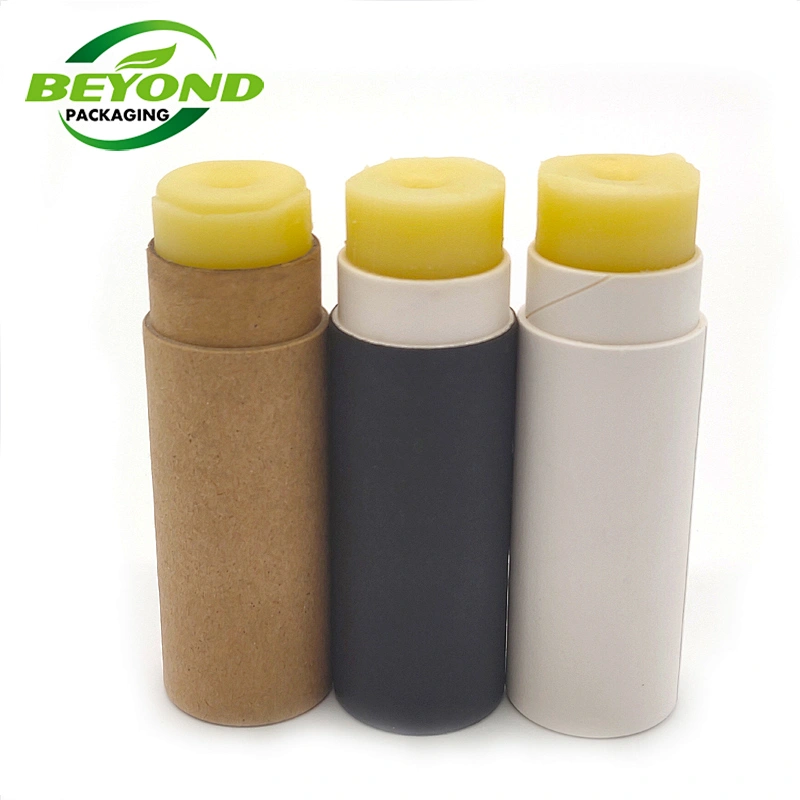 Eco friendly 2.5oz empty push up paperboard containers cosmetic paper tube biodegradable Kraft lip balm tube