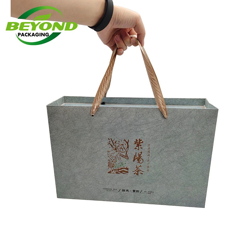 Custom Printed Reusable Bags Cardboard Packaging White Brown Kraft Gift Craft Foldable Shopping Paper Bag With For Optical Shop