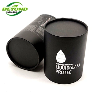 Luxury Customized High Quality Matt Lamination Black Cylinder Kraft Paper Packaging Cardboard Tube For Cosmetic Bottle Packaging