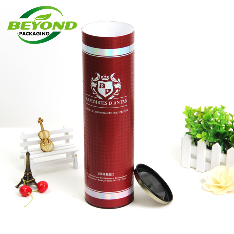 Wholesale Custom Printing Eco Friendly Cylinder Round Cardboard Paper tube Box Packaging For Wine