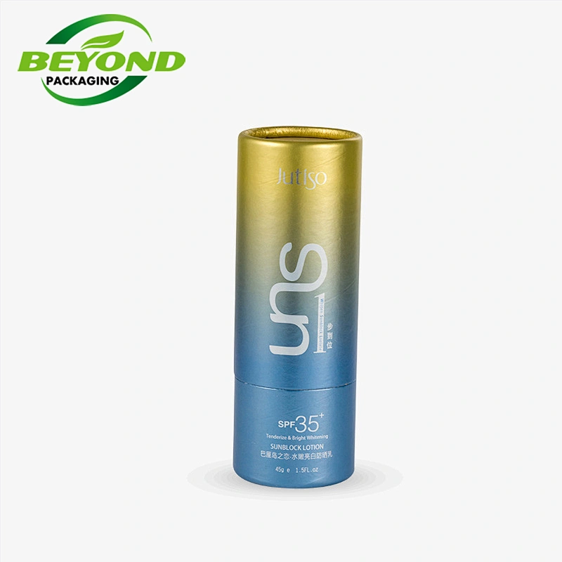 Eco Friendly Custom Printed Unique High Quality Cardboard Cylinder Custom Paper Core Tube For Sunscreen Container Packaging